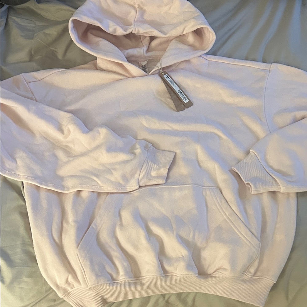 SKIMS Cotton Fleece Pullover Hoodie- Light Pink NWT 💕 - Picture 2 of 16